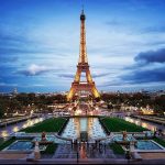 Eiffel tower at night