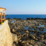 Tavern near sea at morning, Crete, Greece