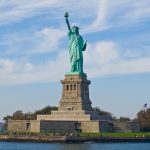 Statue of Liberty seen from the Circle Line ferry, Manhattan, New York