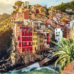 Riomaggiore at sunset, Cinque Terre National Park, Liguria, La Spezia, Italy