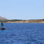 Sailing from Isola delle Bisce toward Isola del Porco