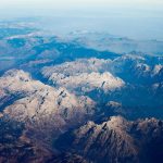 Albanian Alps rocky mountain tops aerial view