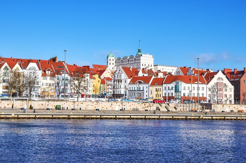 Picture of Szczecin city waterfront view, Poland.