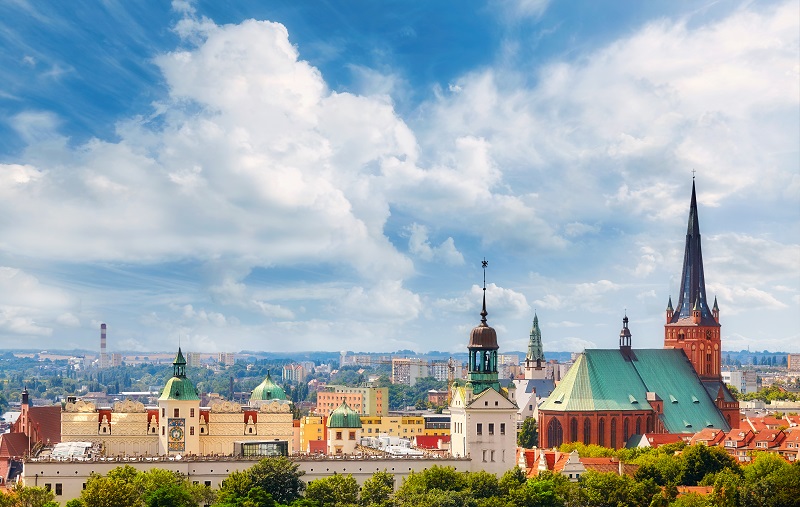 Szczecin City downtown, Poland.