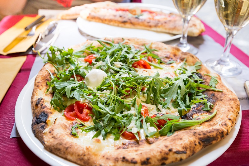 Italian pizza with arugula