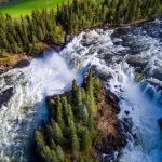 Ristafallet waterfall in the western part of Jamtland is listed as one of the most beautiful waterfalls in Sweden.