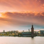 Stockholm, Sweden. Scenic Skyline View Of Famous Tower Of Stockh