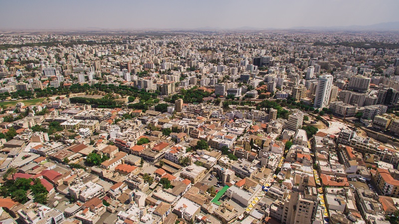 Aerial view of Nicosia, southern part