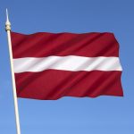 The national flag of Latvia