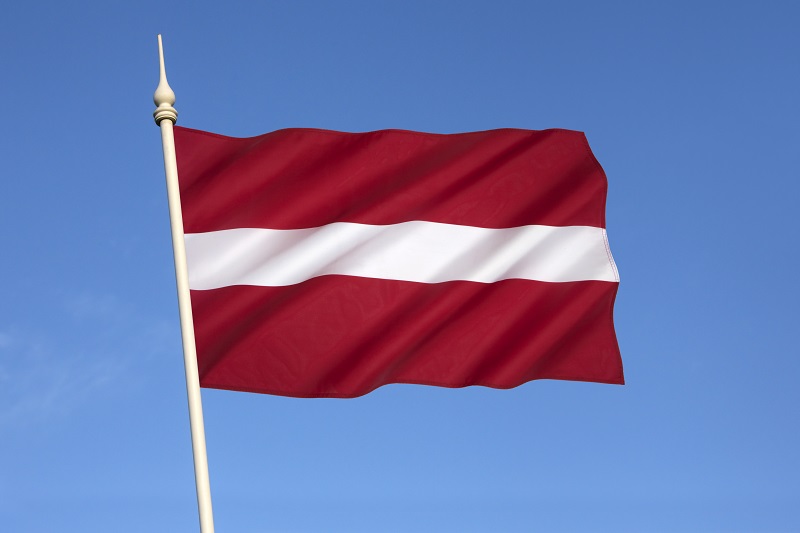 The national flag of Latvia