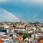 Riga, Latvia. Building of Latvian Academy of Sciences, built on