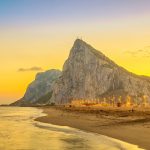 View on Gibraltar rock on sunset